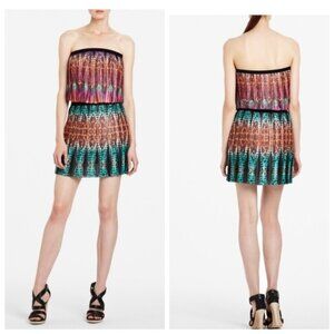 BCBG Maxazria Strapless Pleated Mini Dress